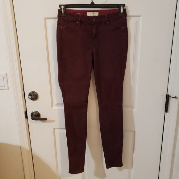 Cj Cookie Johnson Joy Legging Burgundy Skinny Jean Pants Size 28 - Picture 1 of 11